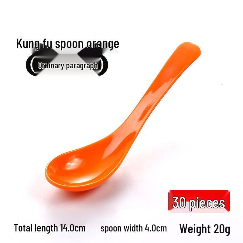 MOLUONA Оранжевые пластиковые суповые ложки из меламина - 120 штук