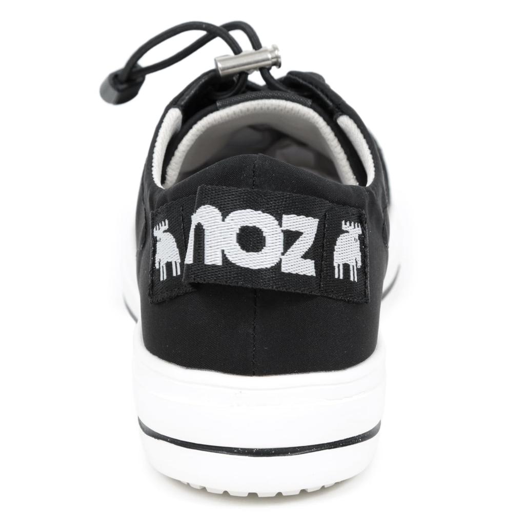 Mozu Waterproof Rain 4cm Stretch Elastic Size 23cm Women's Low-Top Sneakers, Waterproof, Non-Slip Sole, Laces, Black,