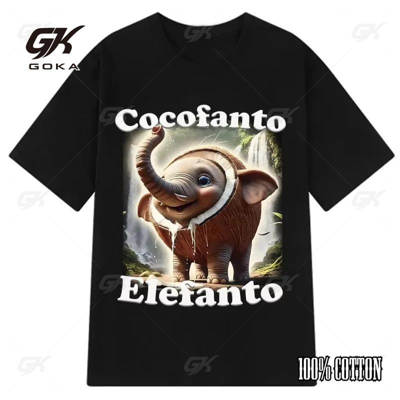 2025 Cocofanto Elefant Amuzant Model Meme Italian Brainrot Tricou Bărbați și Femei Vară Bumbac Desen Animat Mânecă Scurtă