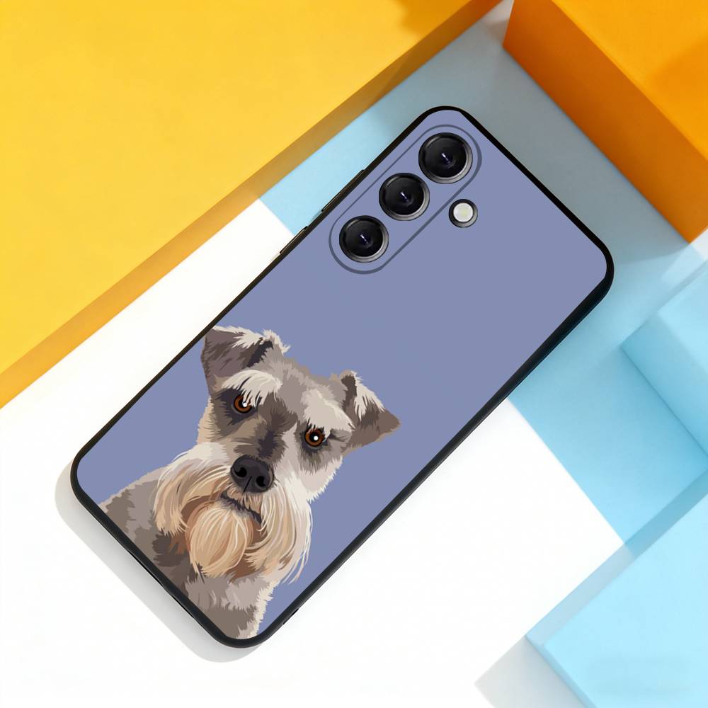 Cartoon S-Schnauzer Dog Phone Case For Samsung Galaxy A 22,71,53,52,51,72,73,5G,Note,J7,8,9 Soft Black Cover