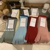 Womens Winter Warm Fleece-Lined Touchscreen Gloves With Finger Separation Korean Style