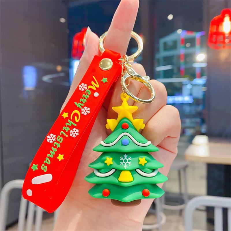 Cartoon Cute Santa Keychain Pendant Car Key Chain Schoolbag Pendant Christmas Gift