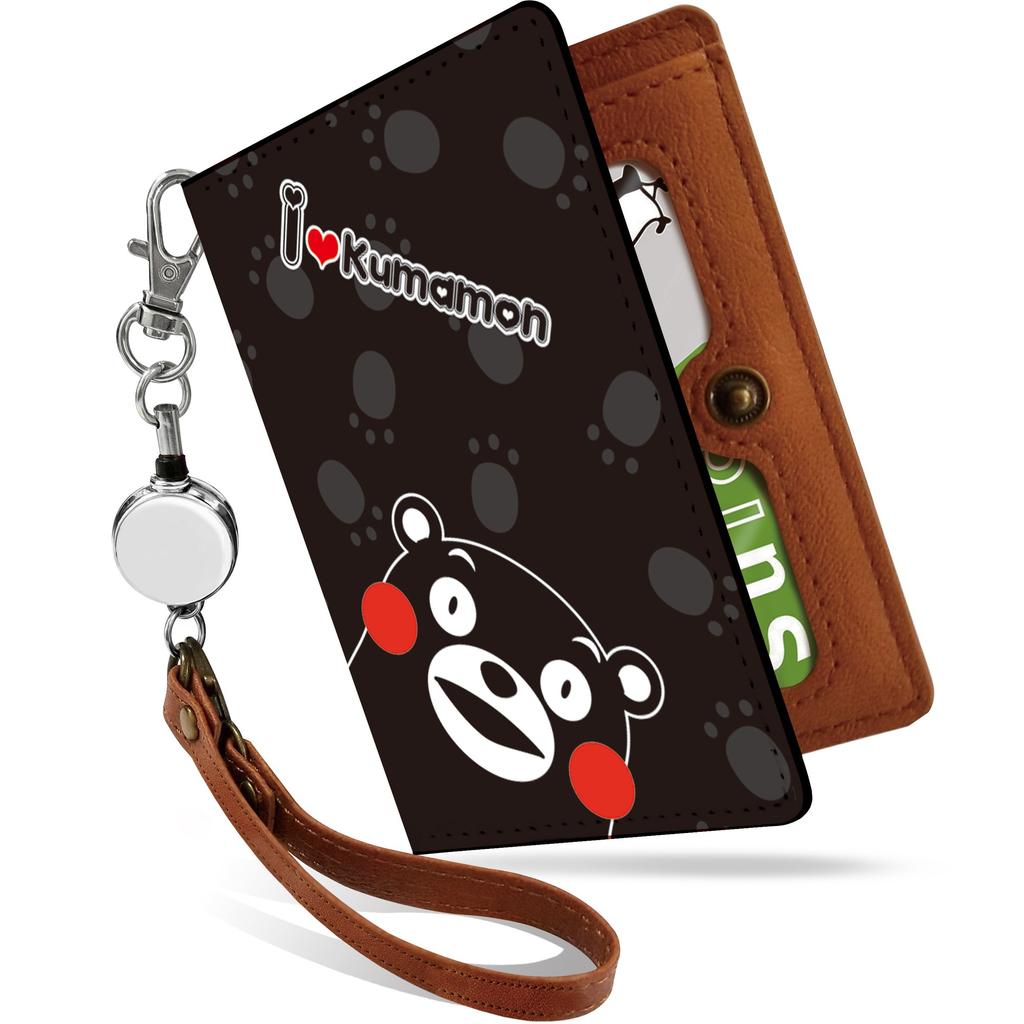 Pouzdro na cestovní pas Místní místní postava Yuru Chara Kumamoto postava 2 s popruhem na naviják Pouzdro s navijákem I Love Kumamon [Pretimo] Bi-fold pánské