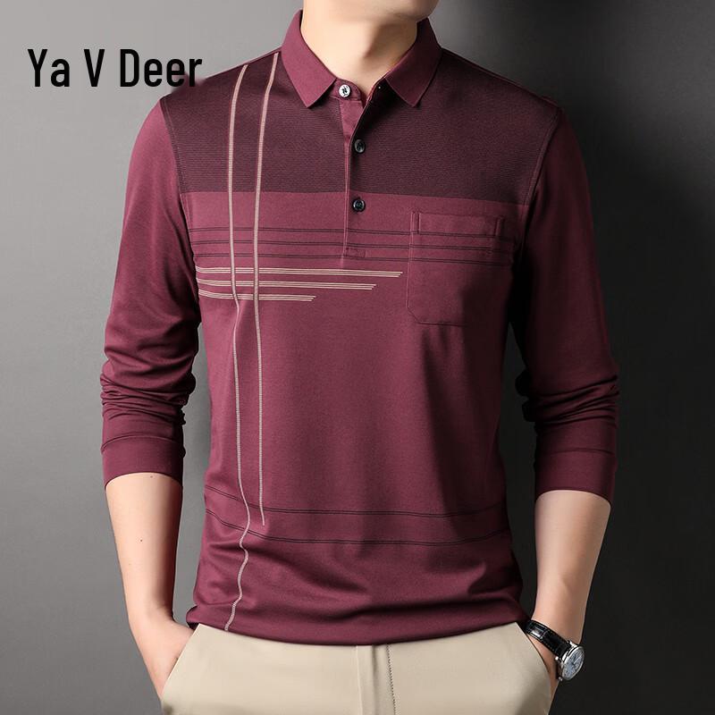Yalu Men's Casual Long-Sleeve Polo Shirt