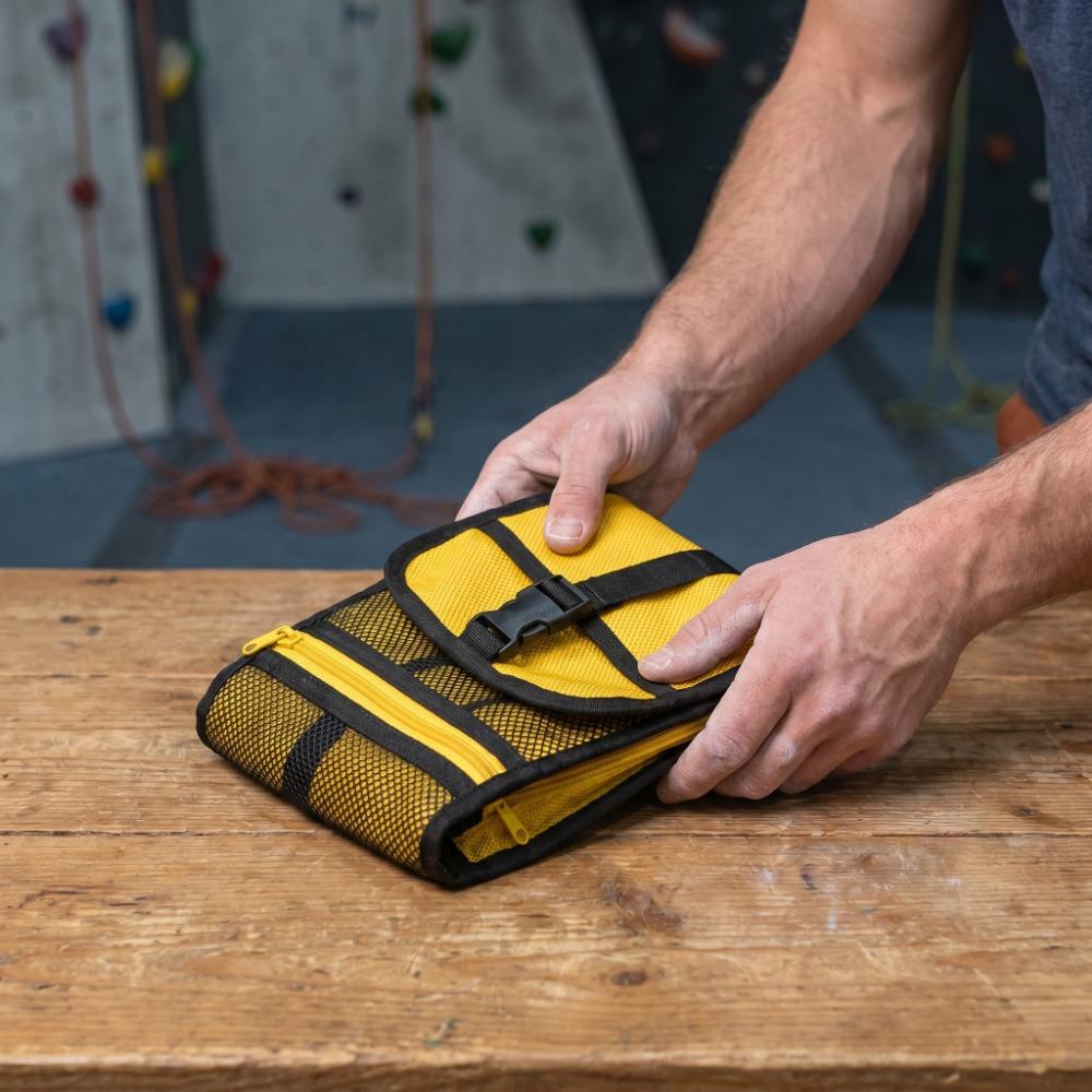

With Hanging Hooks Climbing Storage Bag Foldable Climbing Gear Organizer Bag Mountain Climbing жовтий