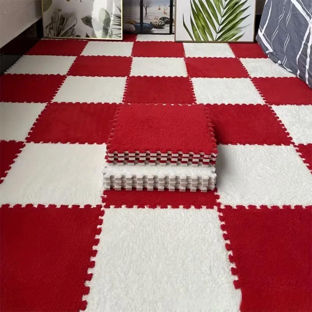 4-20 Piece Pack of Non-slip Plush Baby Play Mat Soft EVA Anti-fall Baby Play Mat BPA-free Washable Floor Protection