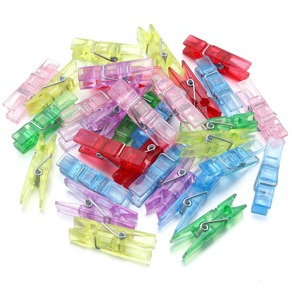 20pcs Colorful Plastic Sewing Clip Mini Photo Clips Spring Hanging Clip Pegs For DIY Wedding Party Wall Home Decor Photo Clamps