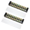 2Pcs Terminal Strip TB Fixed Large Current Dual Row Wire Barrier Block Terminal Strip with Transparent Cover 600V 35A