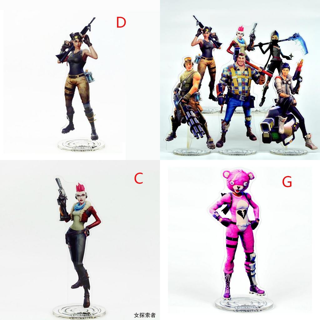 Fortnite Pink Bear Skin Skull Special Trooper Ninja Acrylic Stand Toy Figure