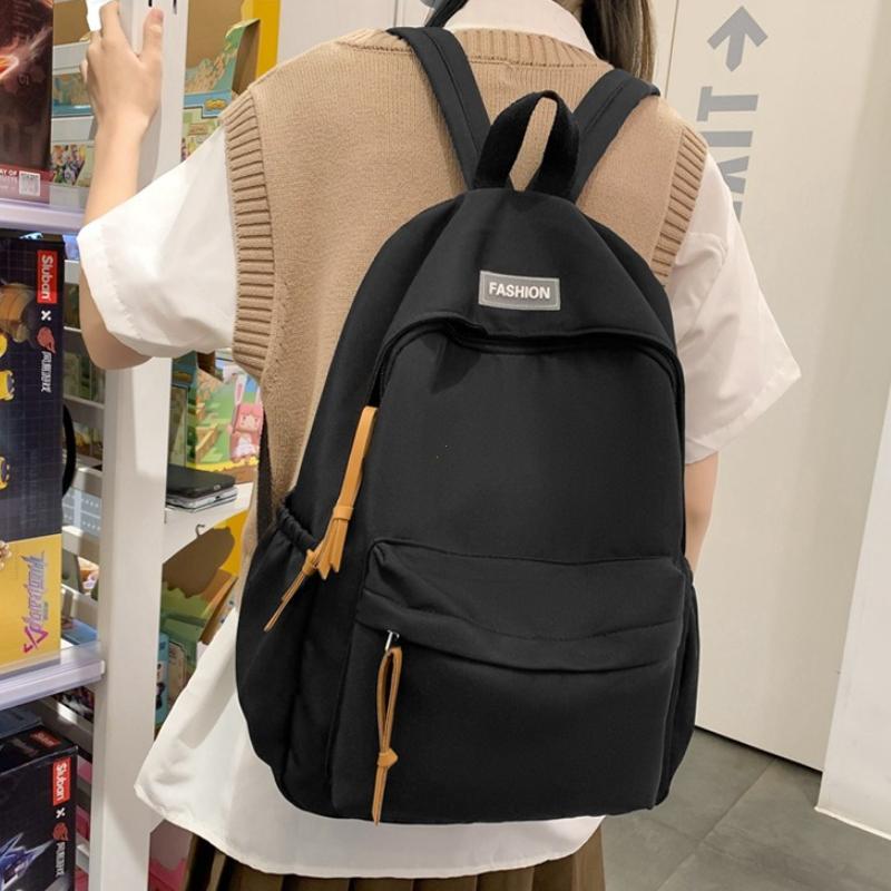 Kawaii Large-capacity Waterproof College Backpack Korean Version Simple School Bags Trendy Women Laptop Backpack Travel Book Bag