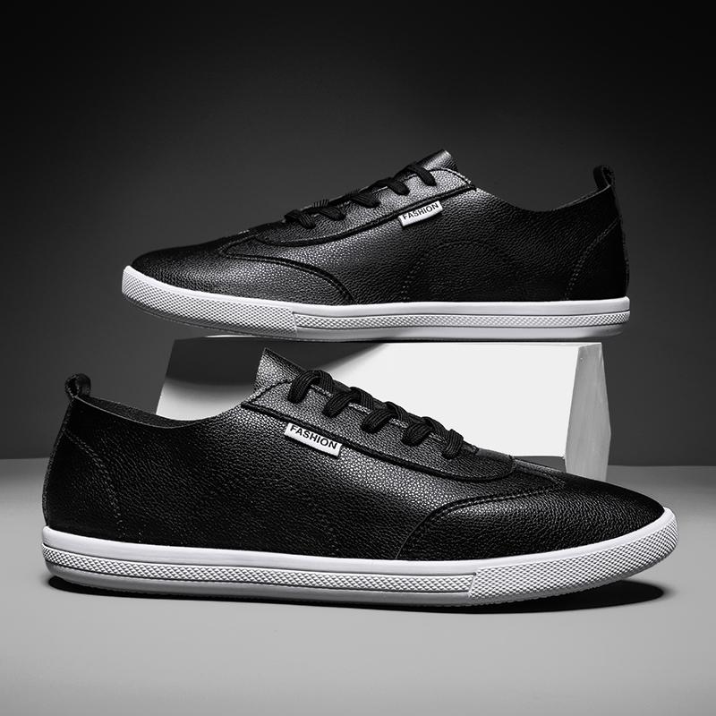 Pánské boty na skateboarding, módní pohodlné, měkké, kožené, prodyšné, šněrovací, pánské tenisky, ručně vyráběné, venkovní, na běžecké boty