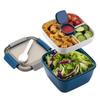 1100ml 1500ml Vierkante Saladebox Plastic Lunchbox Draagbaar   Kantoorwerker