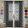 1 Panel Vintage Lace Curtains Rod Pocket Sheer Curtain Long-Romantic Flowers Branch Window Curtain for Living Room French Decor