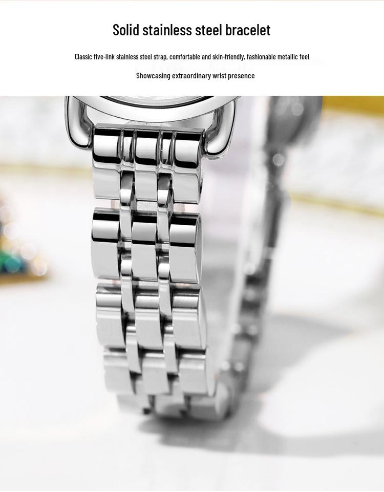 Niche Women's Luxury Steel Band Birthstone Waterproof Quartz Watch