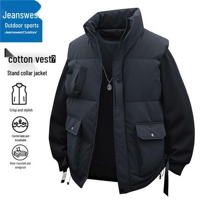 Jeanswest Herren Freizeit Stehkragen Baumwollweste