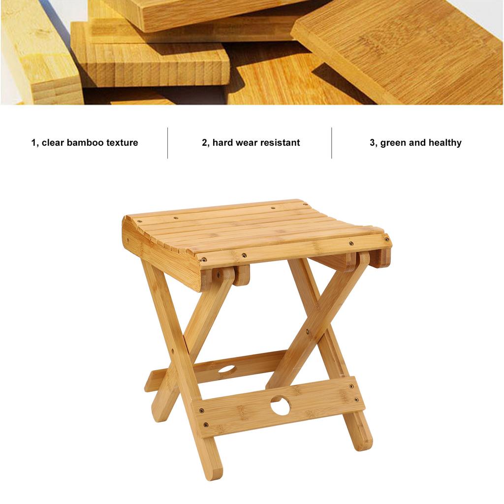 Folding Stool Bamboo Massage Shop Shaving Shower Footrest Home Portable Folding Seat