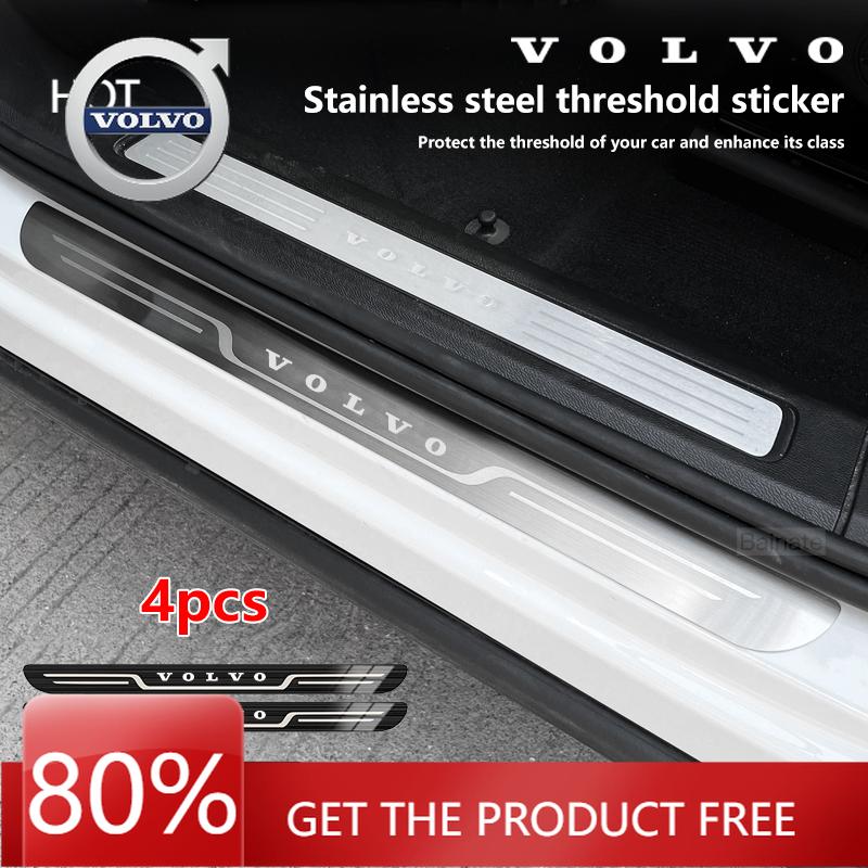 AALV1 2026 Hot For VOLVO Car Stainless Steel Door Sill Scuff Plate For VOLVO XC60 XC90 S60 S90 V60 V90 EX30, Carbon Fiber Threshold Pr