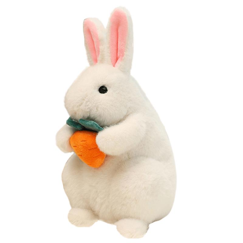 Simulering kanin plysj leketøy realistisk kanin utstoppet dukke naturtro dyreleker for barn Jenter Bursdagsgave Rominnredning