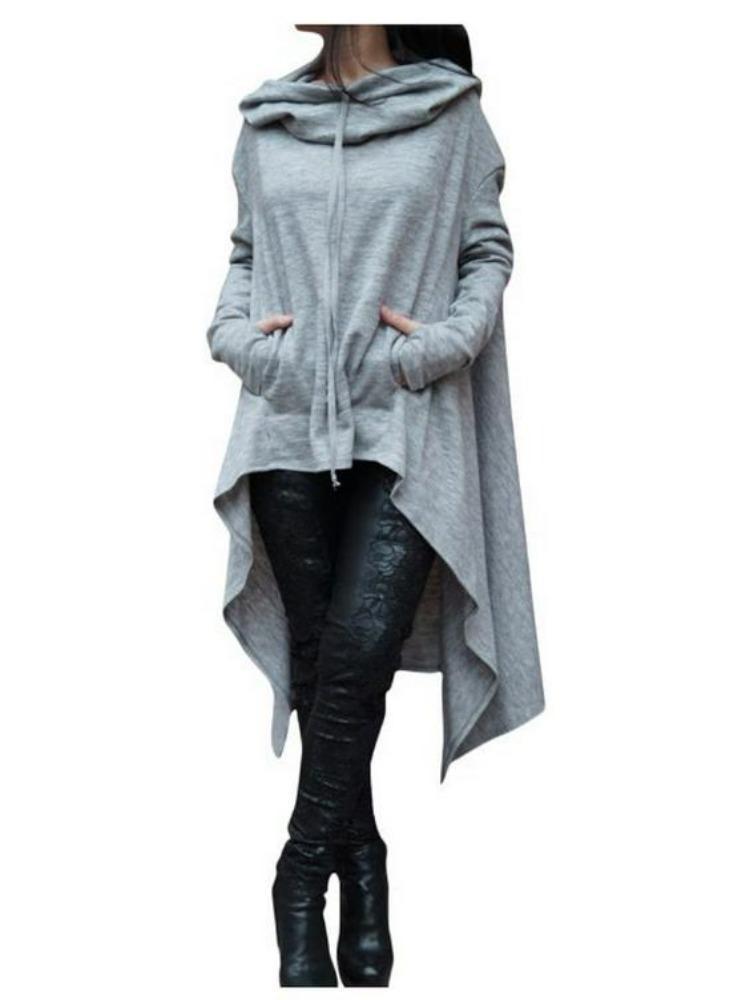 Women Plaid Hooded Sweatshirt Long Sleeve Plush Winter Top Warm Cozy