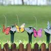 Solar/Battery Powered Butterfly Bird Flower with Ground Spike, 3 Pack Fluttering Butterflies/Sunflower for Patio Garden Yard Stake Plants Flowers