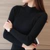 Herbst Frauen Mock Neck Rüschen Pullover Langarm Strick Boden Feste Pullover Streifen Für Frauen Pullover Winter
