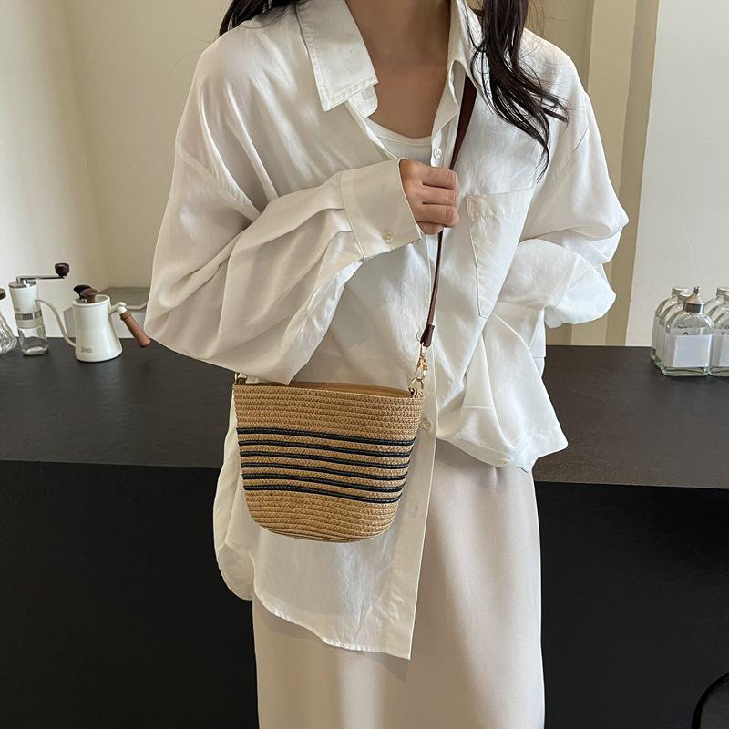Fashion Summer Straw Crossbody Bag Beach Holiday Shopping Woven Shoulder Handbag Messenger Purses For Women Bags