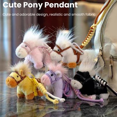 Pony Pendant Keychain 2026 Year of The Horse Plush Keyring Colorful
