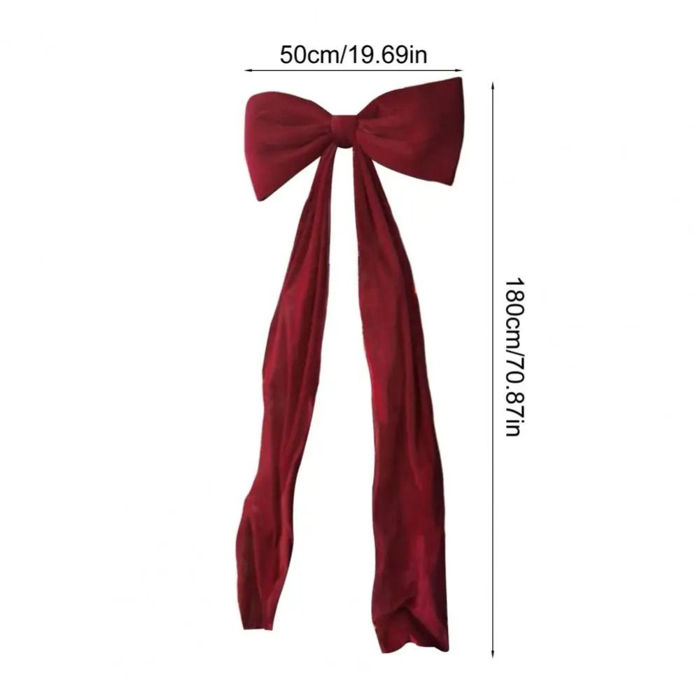 Elegant Large Christmas Bowknot 50x180cm Extra Large Christmas Decorative Bow Red/White DIY Xmas Tree Topper Bows Children Gifts