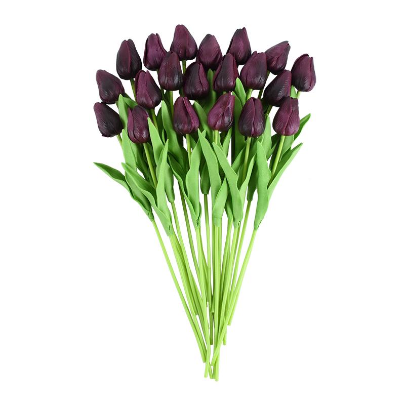 10 Heads Luxury Artificial Tulips Flowers White Real Touch Bouquet Foam Fake Flower Wedding Home Living Room Christmas Decoratio