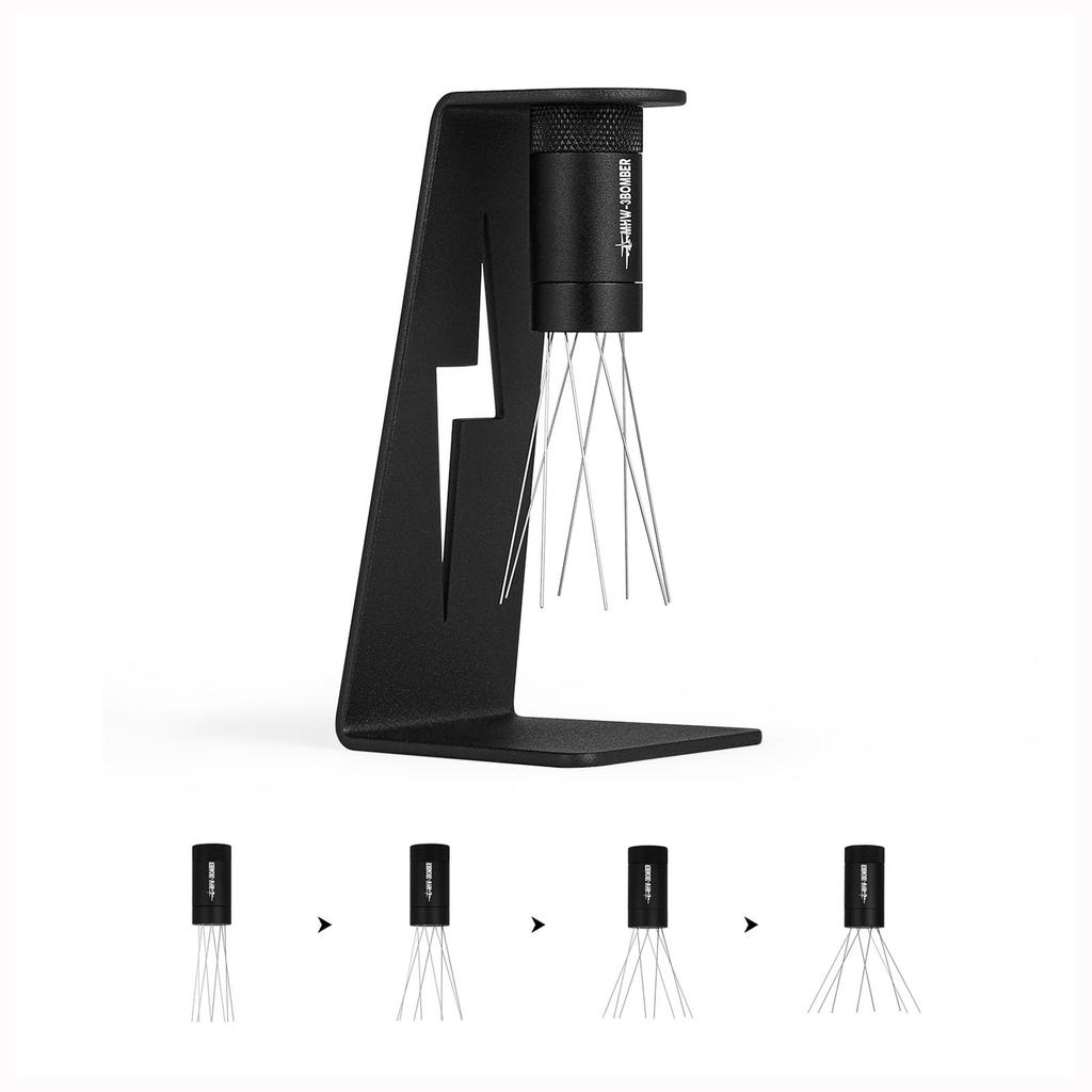 MHW-3BOMBER Espresso Needle 2.0 WDT Tool with 0.4mm Needles, 8 Adjustable Needles, Magnetic Stand, 6 Spare Needles, Stirring Needle, Coffee