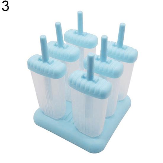 6 Grids Silicone Summer Ice-lolly Ice Cream DIY Maker Mould Tray with Stand