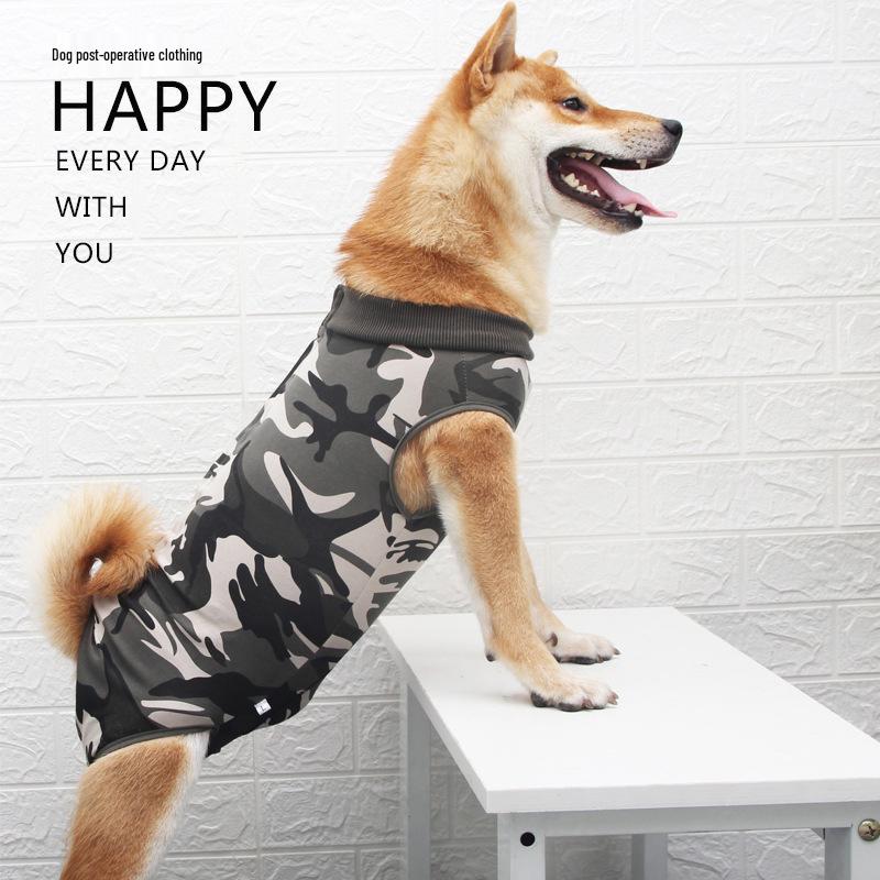 Unisex Pet Recovery Suit: Anti-Lick, Breathable Four-Legged Outfit for Post-Surgery, Weaning, and Hair Loss Protection.