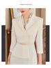 Nine-Sleeve Pleated Two-Piece Professional Dress - Spring/Autumn Style