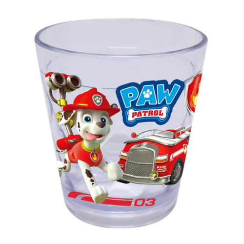 K Company Paw Patrol Sparkly Clear Cup 2, Marshall & Rubble, PAW-CL2-MR, H9.1 X W8.3 X D8.3cm