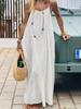 2025 European Summer Women's Bohemian Backless Spaghetti Strap Beach Dress