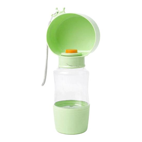 Portable Dog Water Bottle Leak-Proof Pet Water Dispenser with Drinking Bowl Food Compartment Travel Pet Feeder for Dogs Cats Hiking Walking Outdoor