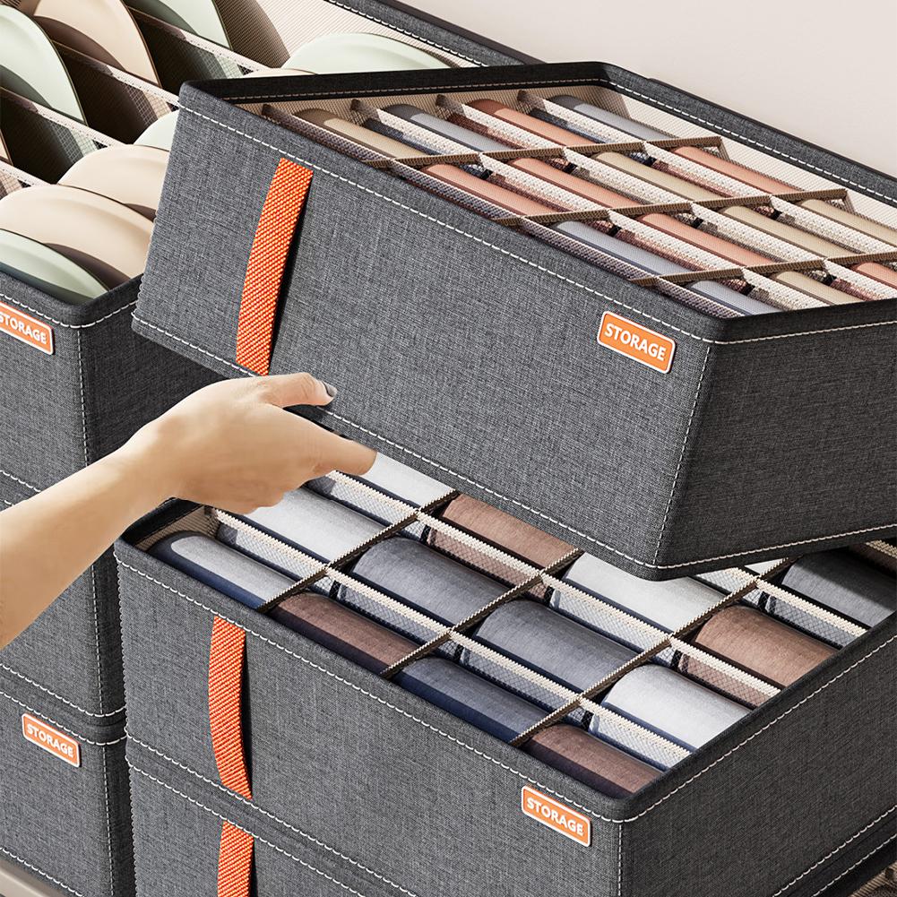 20 Grids Sock Drawer Organizer Foldable Fabric Storage Box For Closet Dresser Underwear Scarf Tie Divider Closet Organizers Box