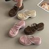 Modne buty Retro Cienkie paski Gruba podeszwa Kapcie Nowe Modne Sandały Damskie