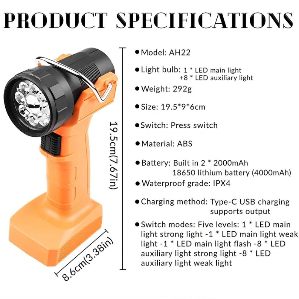 Magnetische Arbeitsleuchte Wiederaufladbare Superhelle LED-Taschenlampe mit Clip Tragbare Taschenlampe für Camping Outdoor Notfallarbeit