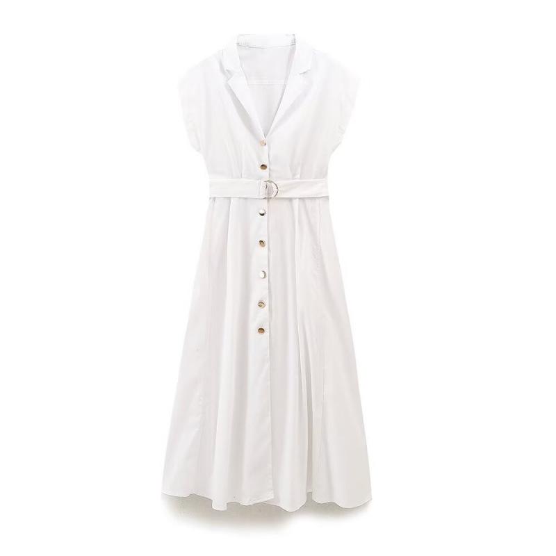 Summer European & American Holiday Style Women's Solid Color Long Dress