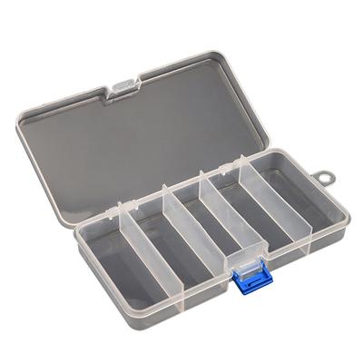 Scatola per mosche e esche a 5 scomparti, scatola portaoggetti per attrezzatura da pesca, custodia per cucchiaini, ami ed esche