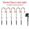 Charming rural charm, solar-powered ground socket candy cane light string, Christmas decoration, DIY craft decoration
