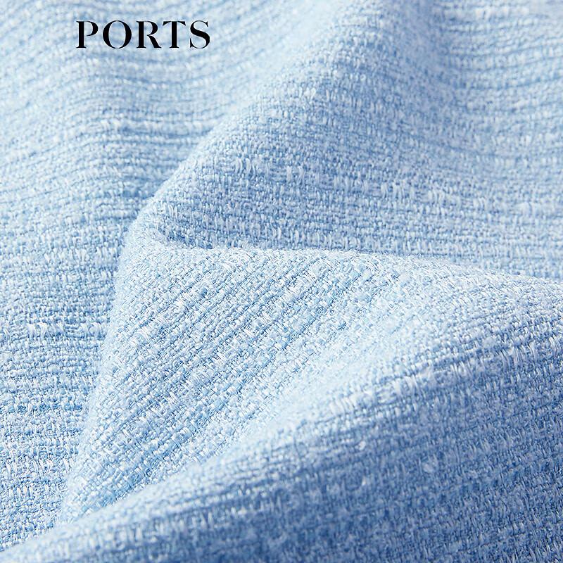 PORTS Women's Light Glazed Blue Short Sleeve Midi Dress