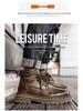 Men's Retro High-Top British Style Leather Motorcycle Boots