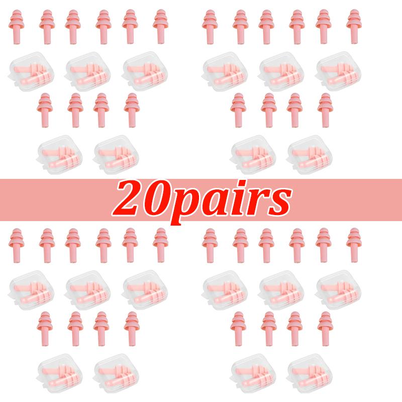 5pcs Silicone Ear Plug Ear Protection Sleeping Travel Anti-Noise Earplugs Waterproof Swim Earplugs for Adult Children Swimmers