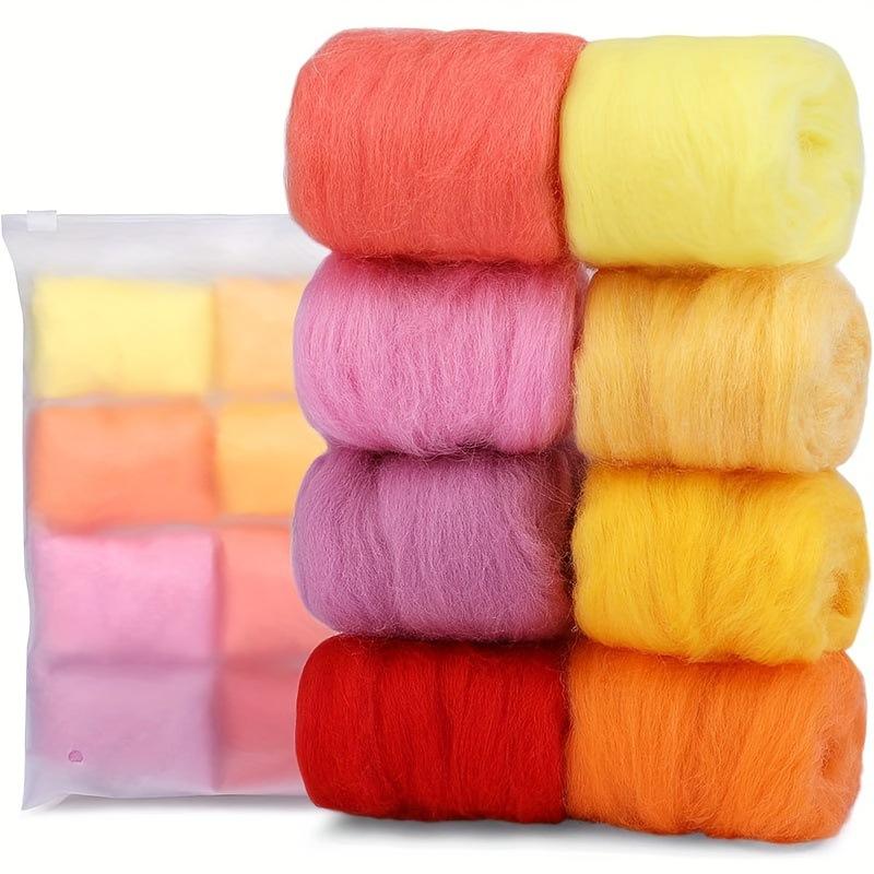 10 G DIY Wool Roving Needle Felting 8 Colors Wool Felting Fibre Handmade Material For Beginners Needle Felting Product Making