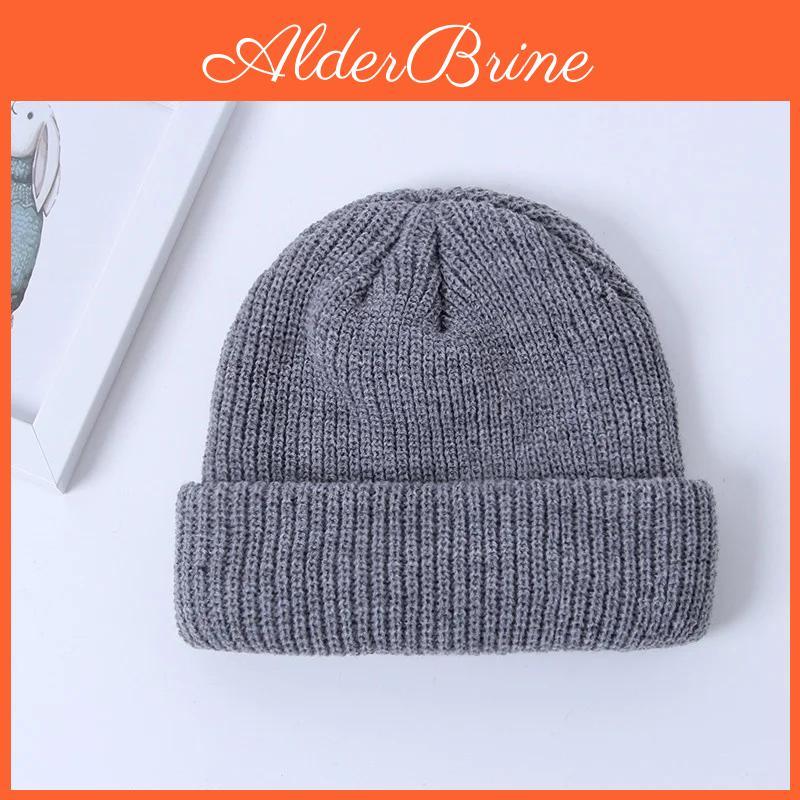 Short Men Casual Adult Warm Thread Hip Hop Hat Wool Knitted Skull Cap Elastic Hats