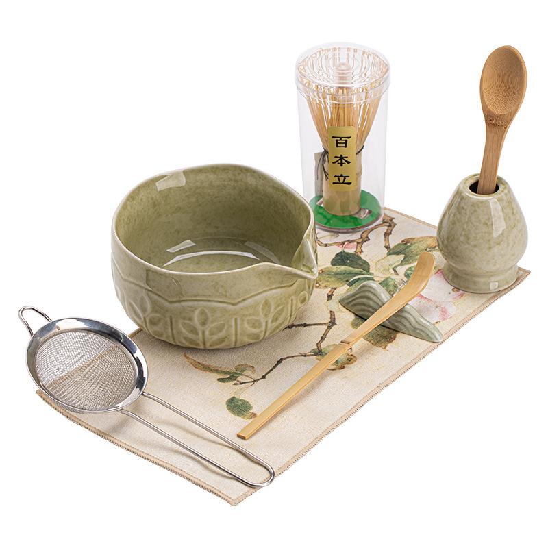 2/4/8pcs Matcha Set Sunflower Ceramic Bowl Bamboo Matcha Whisk Teaspoon Tea Sets Tea Lovers Gifts Tea-making Tools Accessories