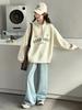 Korean Style Half-Zip Stand Collar Girls' Hoodie - Spring/Autumn Fashion