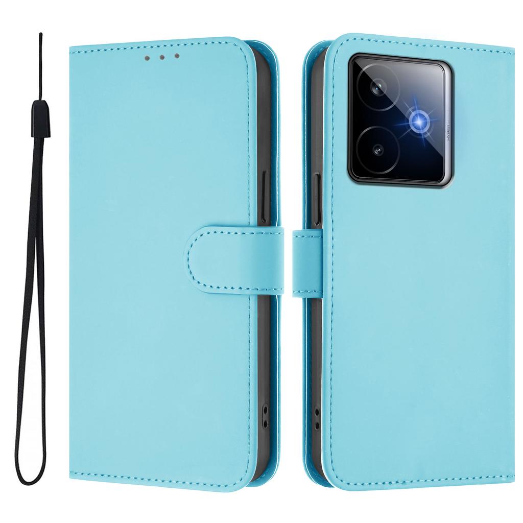 For Realme GT7 Pro Racing 5G Case Solid Color Wallet Leather Phone Cover with Strap